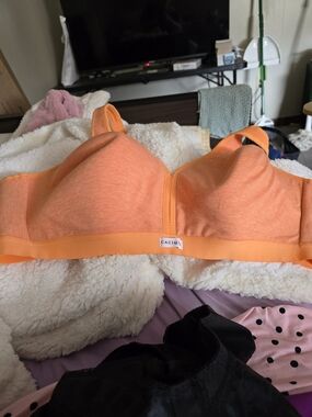 Cacique Vibrant Orange Wireless Stretch Bra